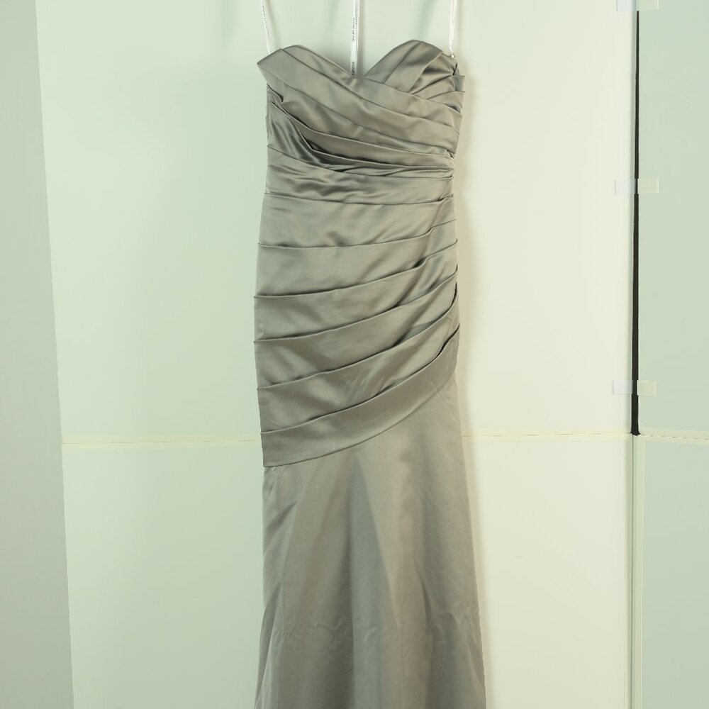 Strapless Silver Formal Dress